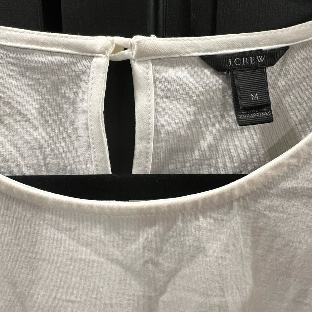 J. Crew White Ruffled Blouse - Picture 2 of 3